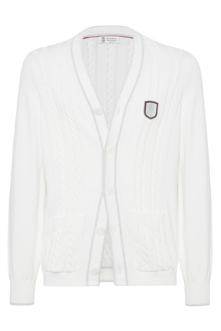 Brunello Cucinelli Men's Cotton Cable Knit Cardigan