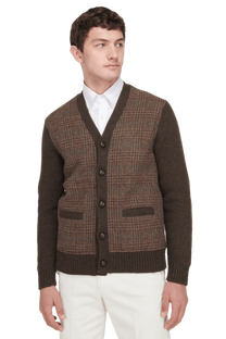<tc>Ralph Lauren</tc> メンズ グレンチェック パネルウールカーディガン