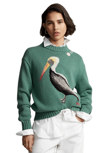 Ralph Lauren Women's Intarsia-Knit Pelican Mockneck Jumper