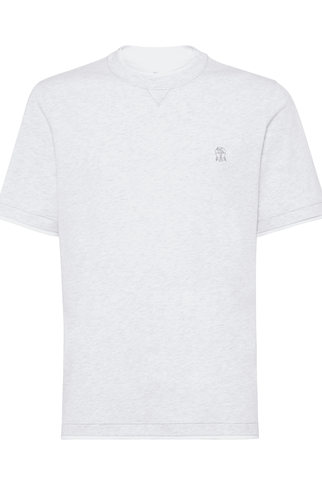 Brunello Cucinelli Men's Cotton Jersey Crew Neck T-shirt With Logo and Faux-layering