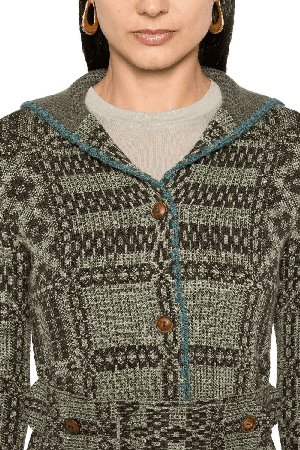 Ralph Lauren Women's Belted Jacquard Cardigan