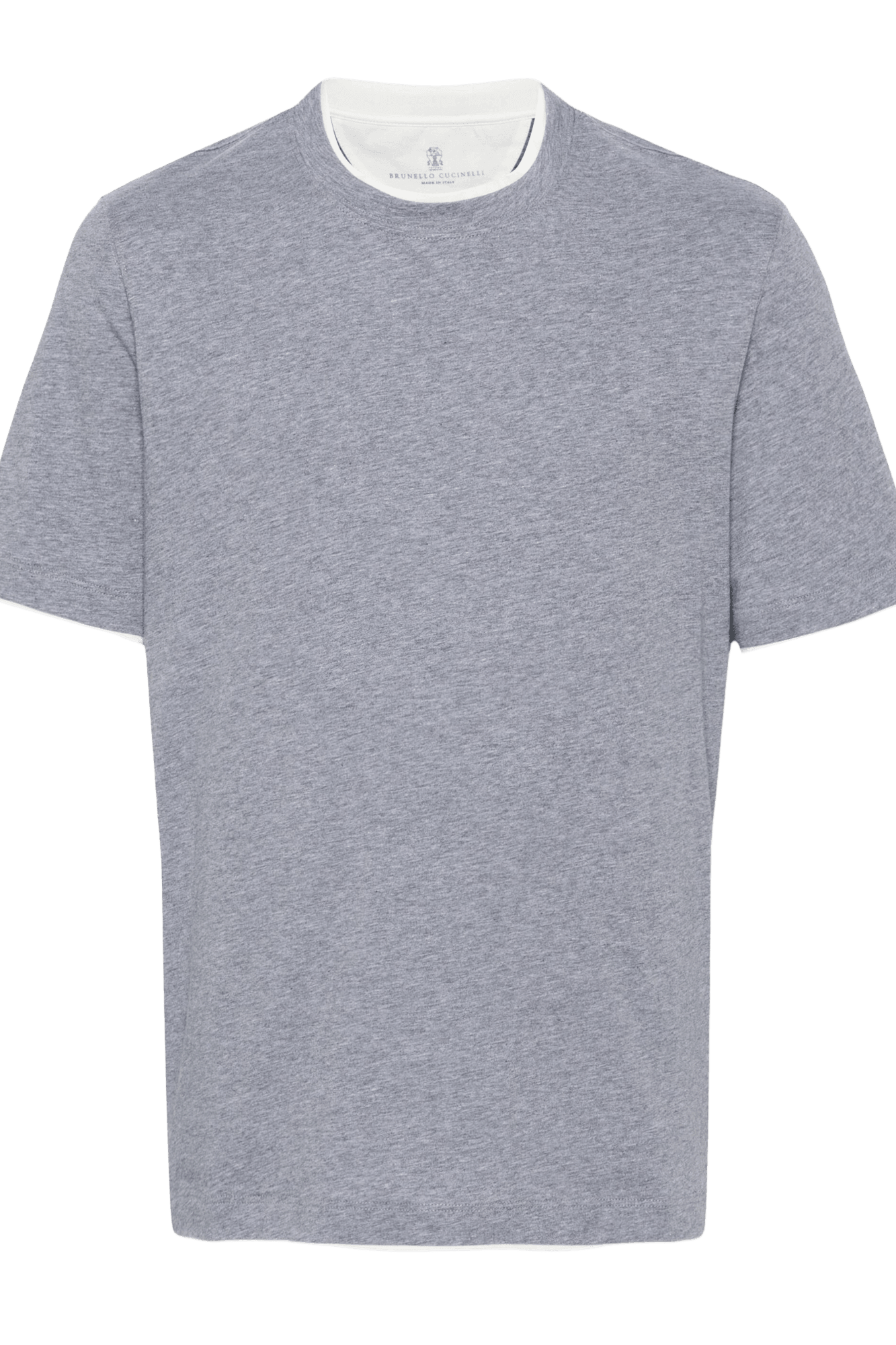 Brunello Cucinelli Men's Cotton Jersey Crew Neck T-shirt With Faux-layering