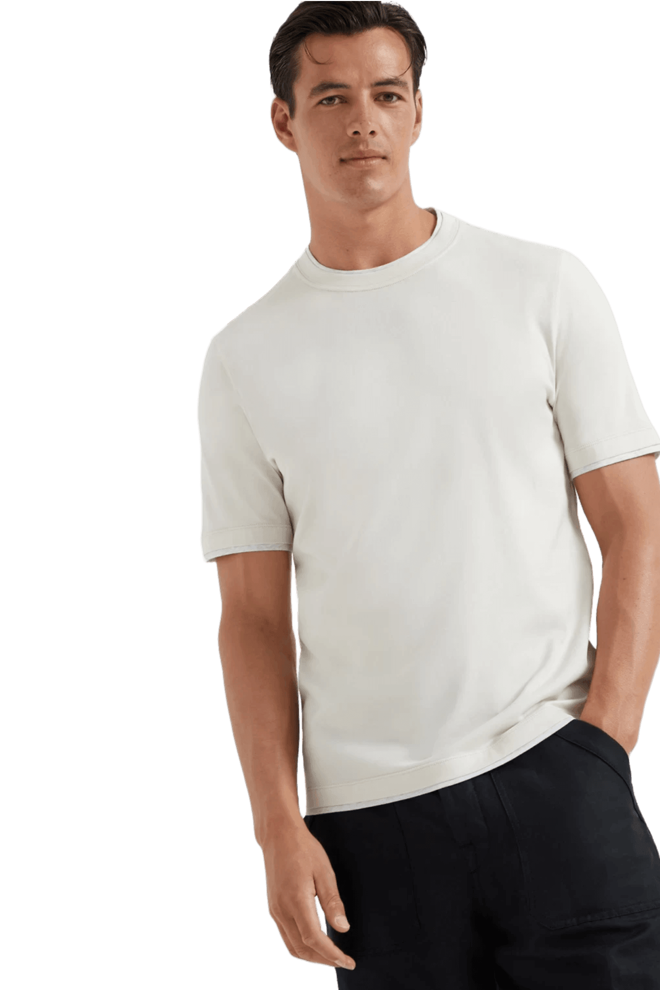 Brunello Cucinelli Men's Cotton Jersey Crew Neck T-shirt With Faux-layering