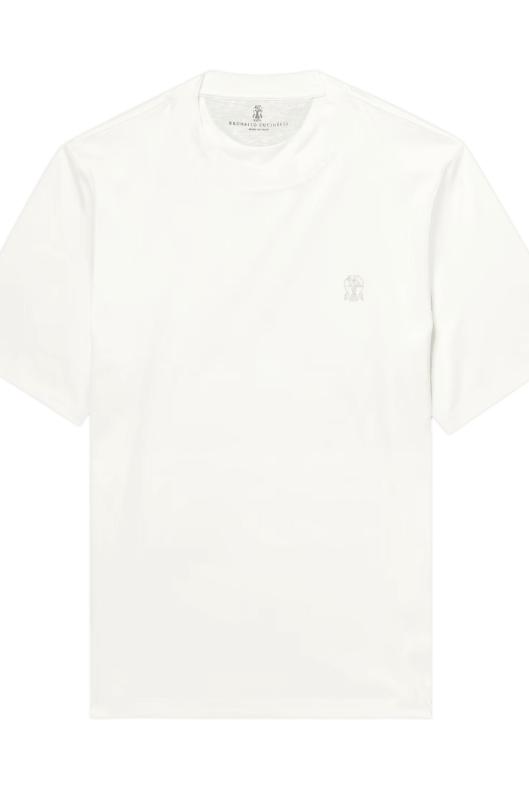 Brunello Cucinelli Men's Cotton Jersey Crew Neck T-shirt With Logo
