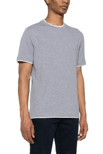 Brunello Cucinelli Men's Cotton Jersey Crew Neck T-shirt With Faux-layering