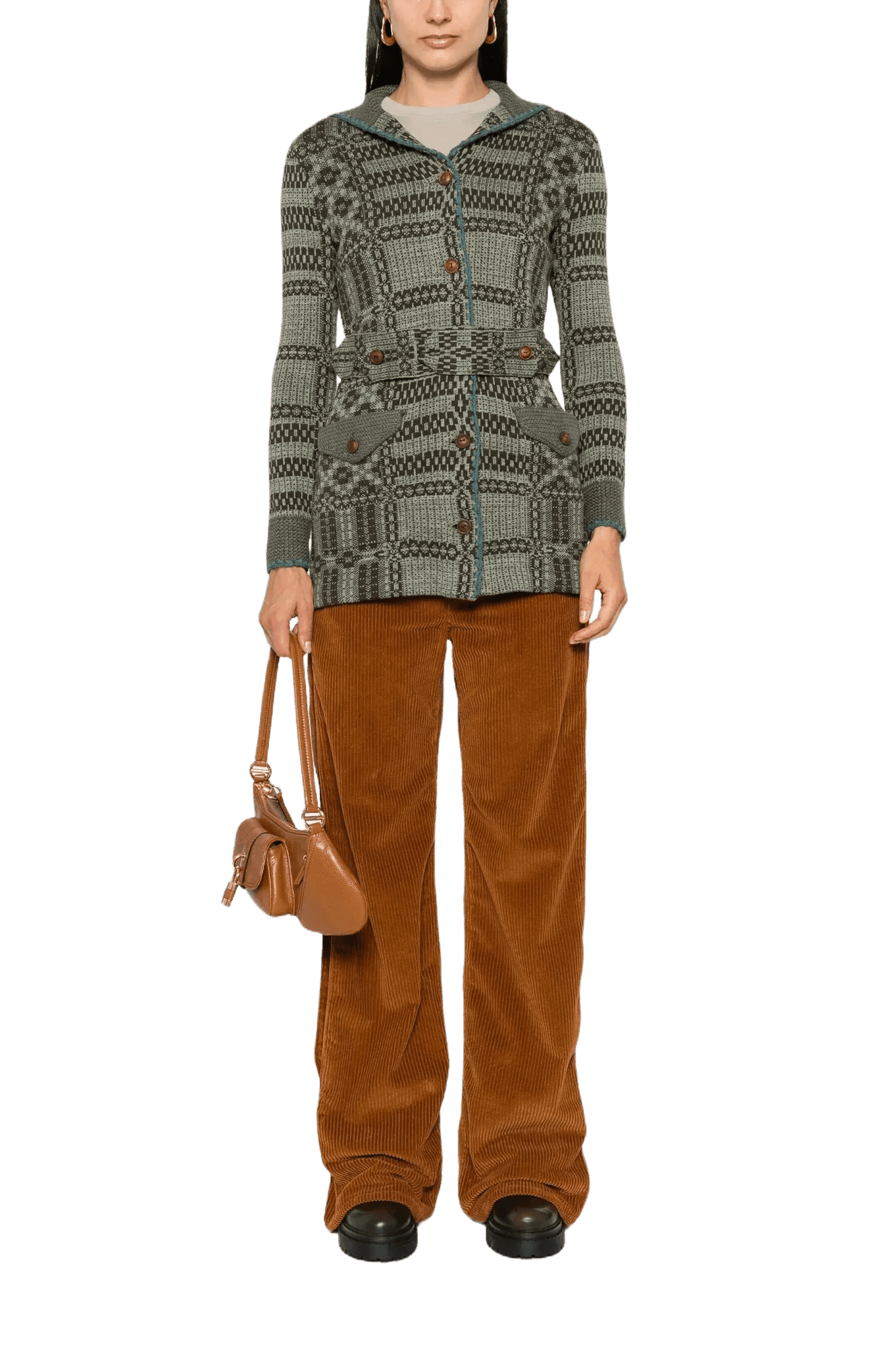Ralph Lauren Women's Belted Jacquard Cardigan
