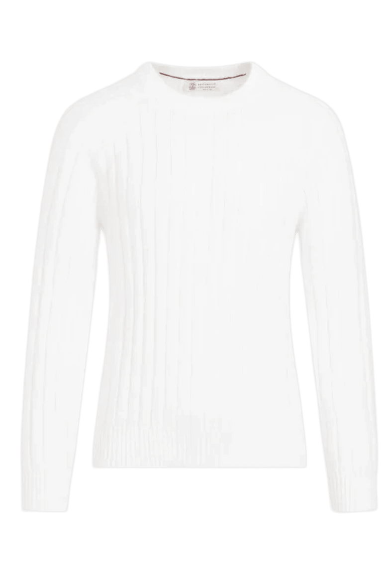 Brunello Cucinelli Men's Cotton Rib Knit Sweater