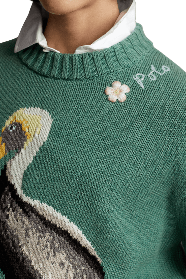 Ralph Lauren Women's Intarsia-Knit Pelican Mockneck Jumper