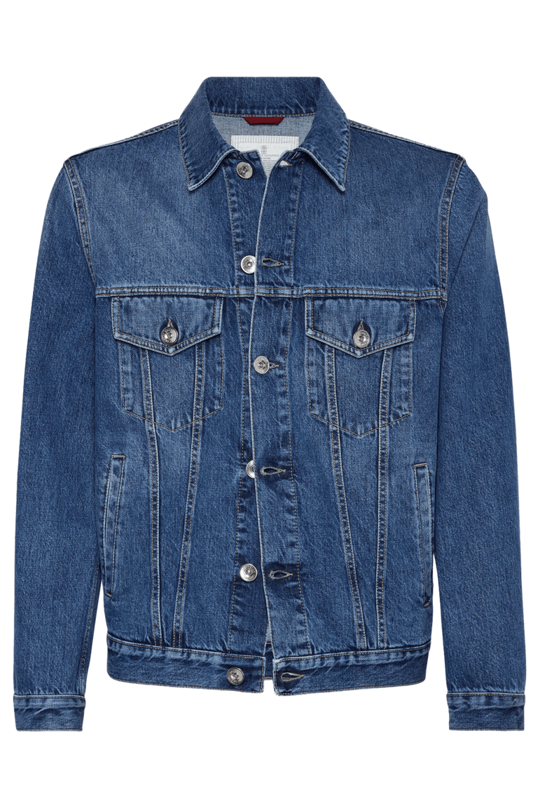 Brunello Cucinelli Men's Denim Four-pocket Jacket