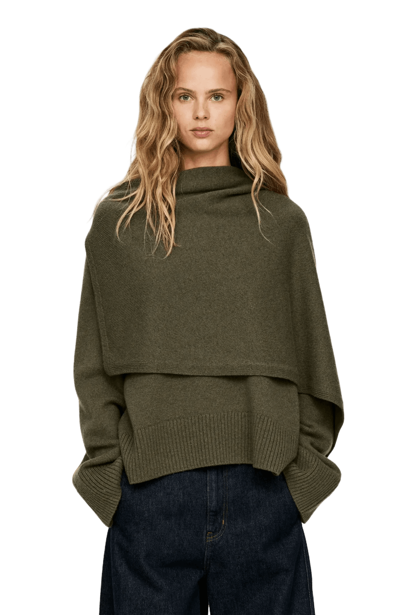 Arket Pull écharpe en laine pour femme