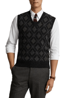 Ralph Lauren Chaleco de lana con rombos para hombre