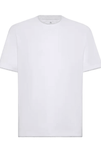 Brunello Cucinelli Men's Cotton Jersey Crew Neck T-shirt With Faux-layering