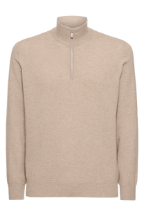 <tc>Brunello Cucinelli</tc> 男士拉鍊羊絨高領毛衣
