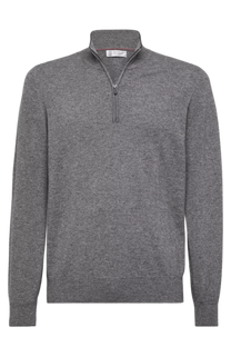 <tc>Brunello Cucinelli</tc> 男士拉鍊羊絨高領毛衣