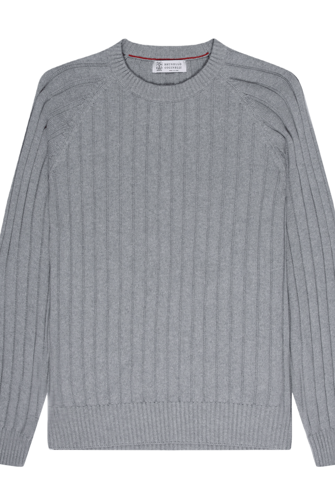 <tc>Brunello Cucinelli</tc> 男款羊絨英式羅紋插肩袖毛衣