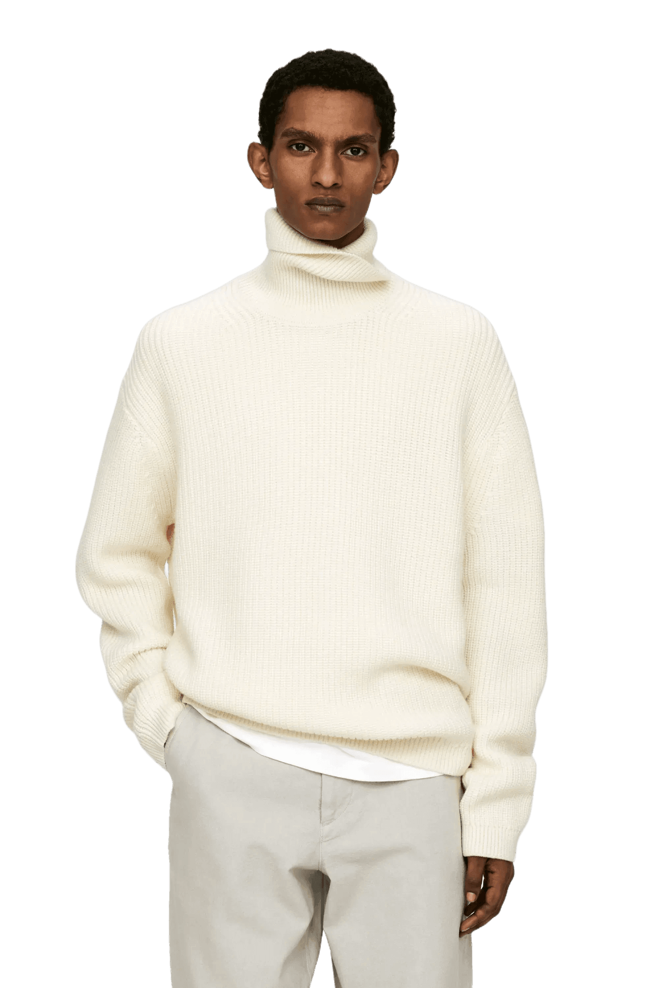 Arket Pull col roulé en laine épaisse pour homme