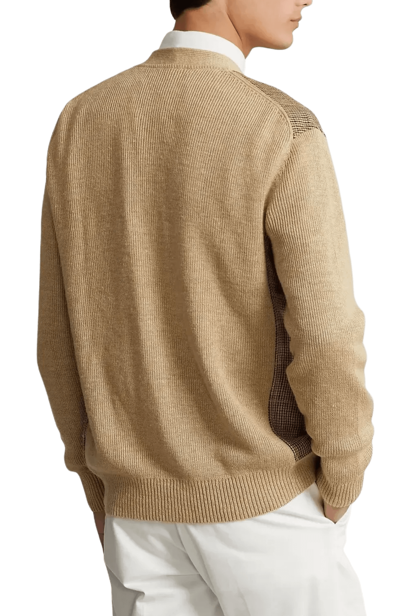 Ralph Lauren Men's Glen Plaid Paneled Linen-Silk Cardigan