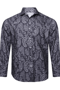 Brunello Cucinelli Men's Paisley Basic Fit Shirt with button-down collar