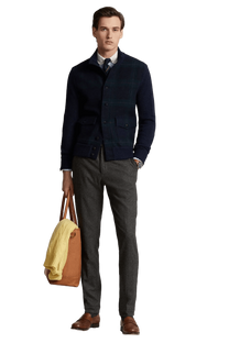 Ralph Lauren Cárdigan de lana a cuadros escoceses The Polo para hombre