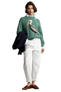 Ralph Lauren Women's Intarsia-Knit Pelican Mockneck Jumper