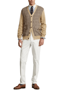 Ralph Lauren Men's Glen Plaid Paneled Linen-Silk Cardigan
