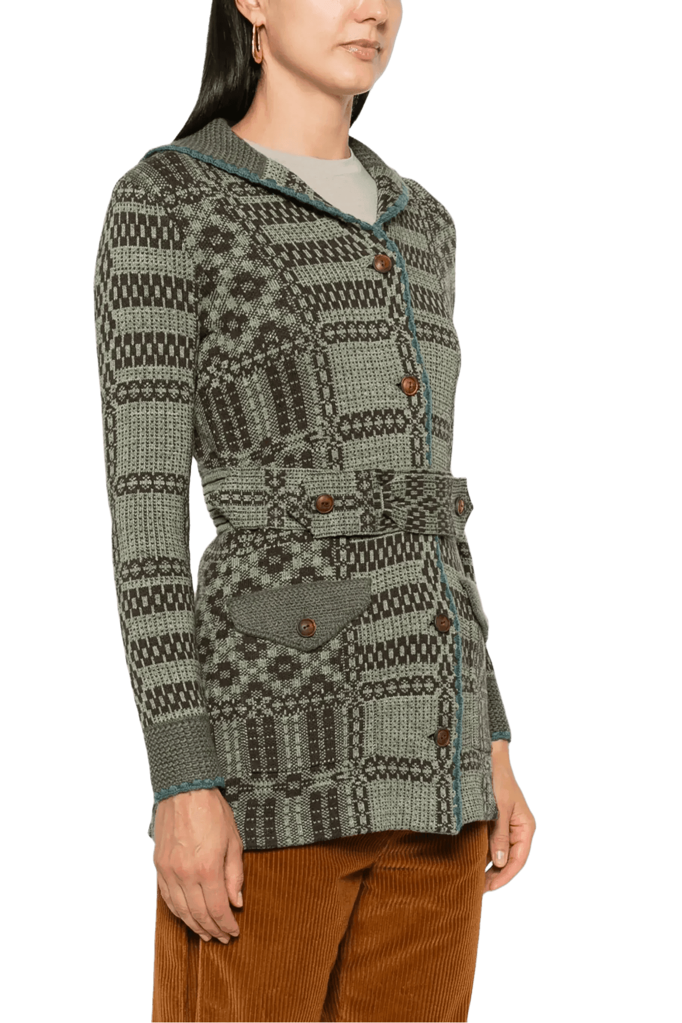 Ralph Lauren Women's Belted Jacquard Cardigan