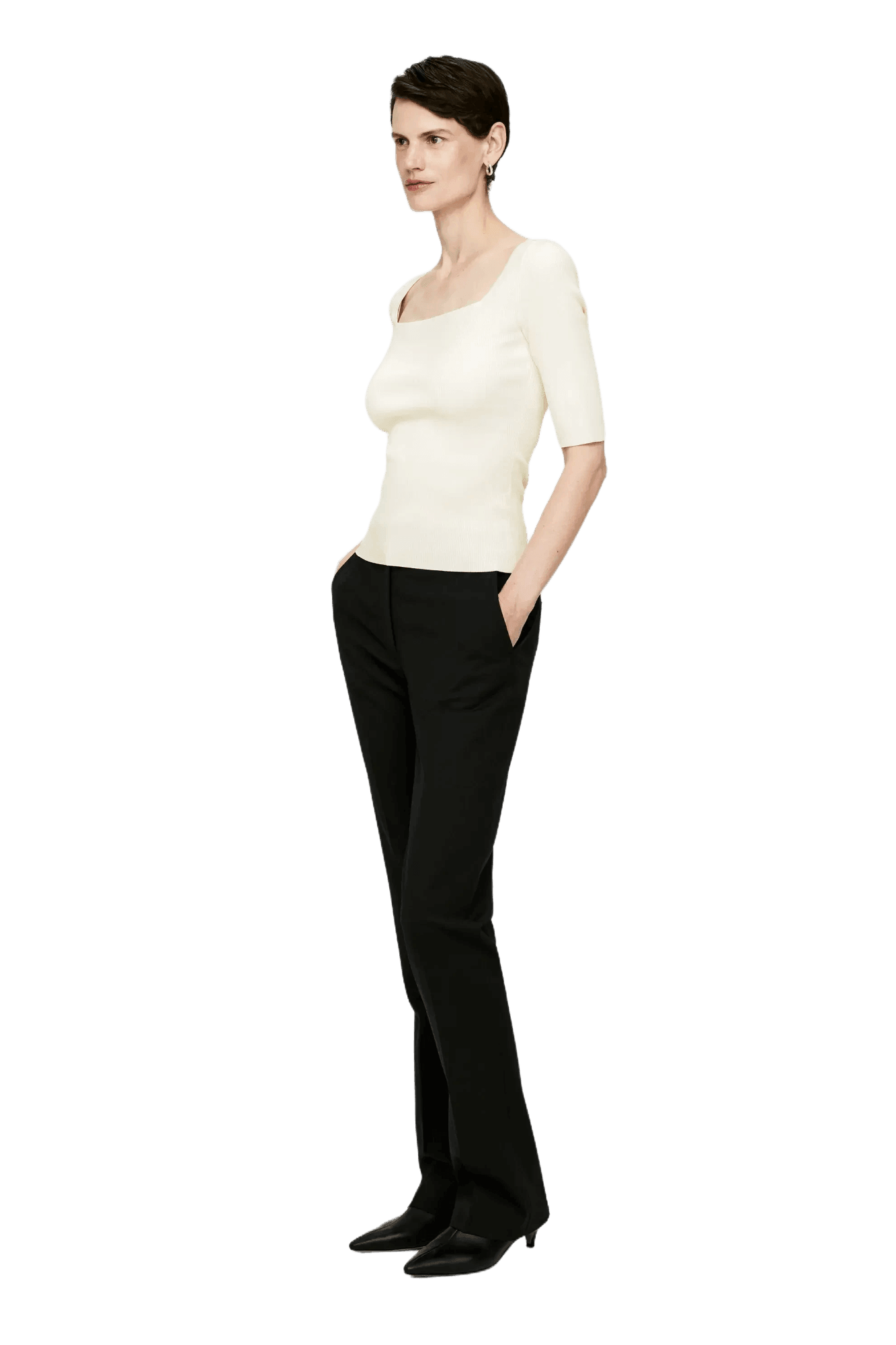 Arket Women's Square-Neck Rib Top