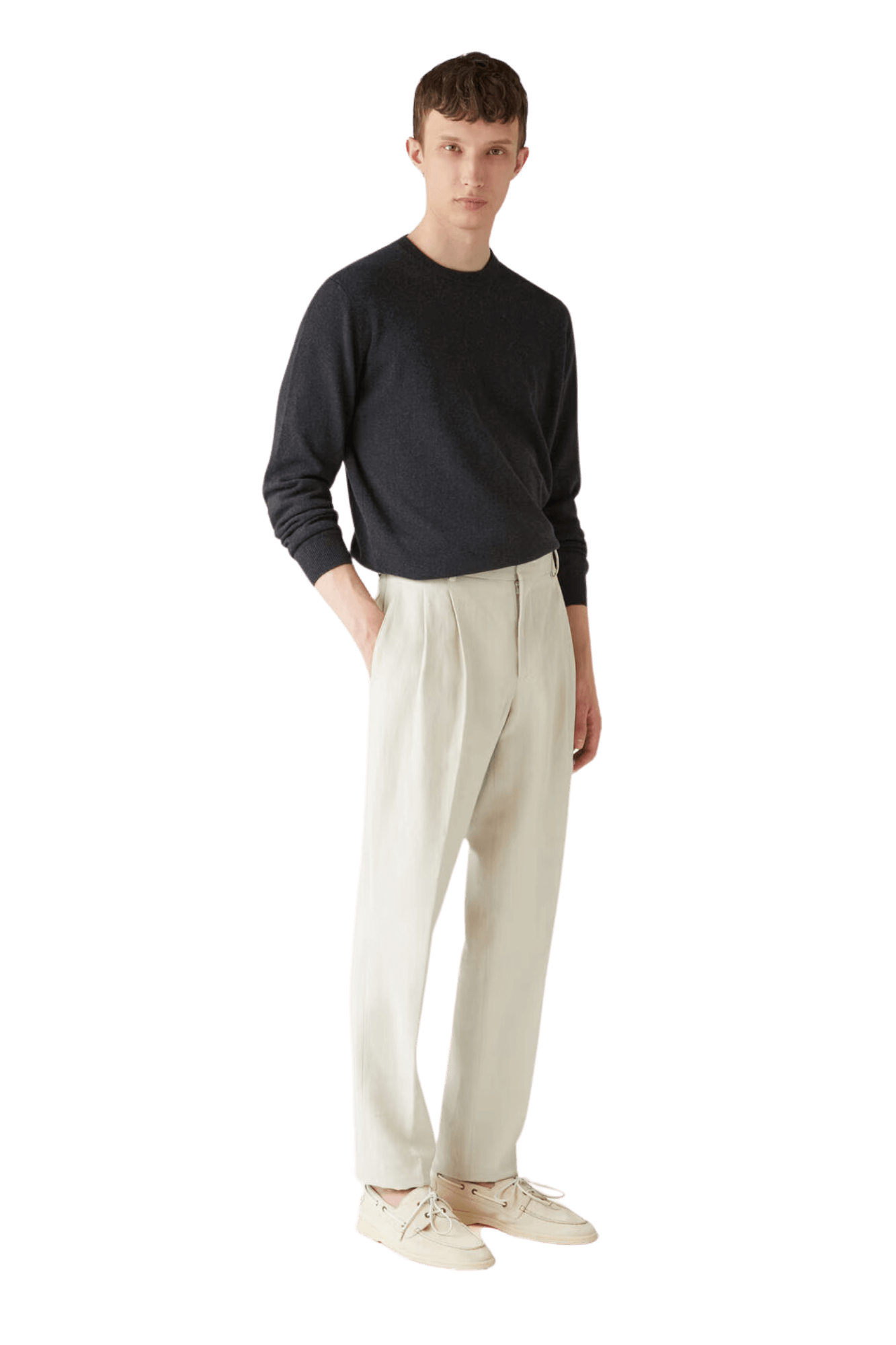 <tc>Loro Piana</tc> Cuello redondo clásico para hombre