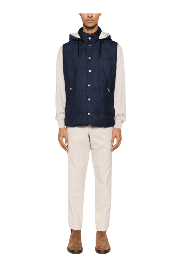 <tc>Brunello Cucinelli</tc> 男士無袖連帽羽絨服