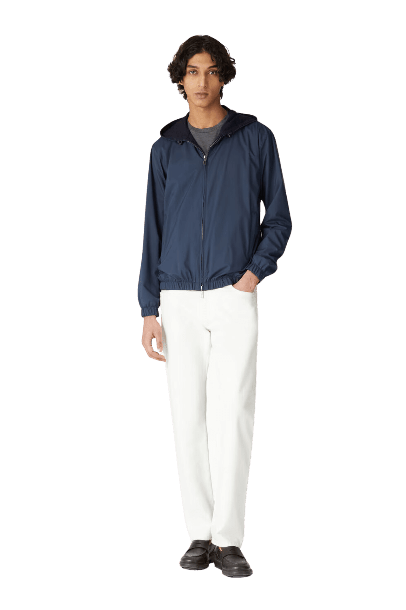 <tc>Loro Piana</tc> 男士連帽飛行員夾克