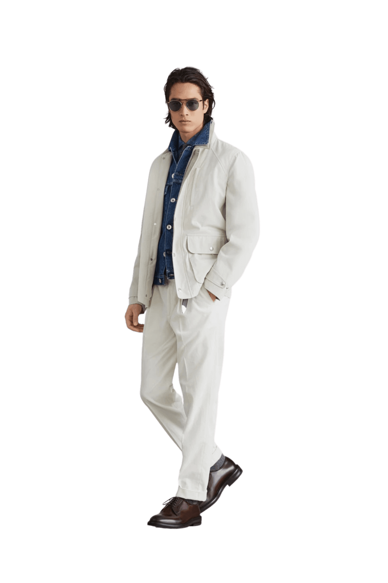 <tc>Brunello Cucinelli</tc> 男士牛仔四口袋夾克