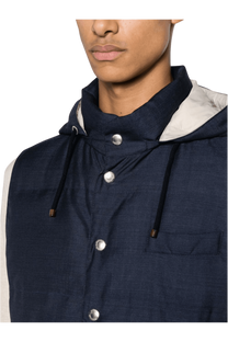 <tc>Brunello Cucinelli</tc> 男士無袖連帽羽絨服