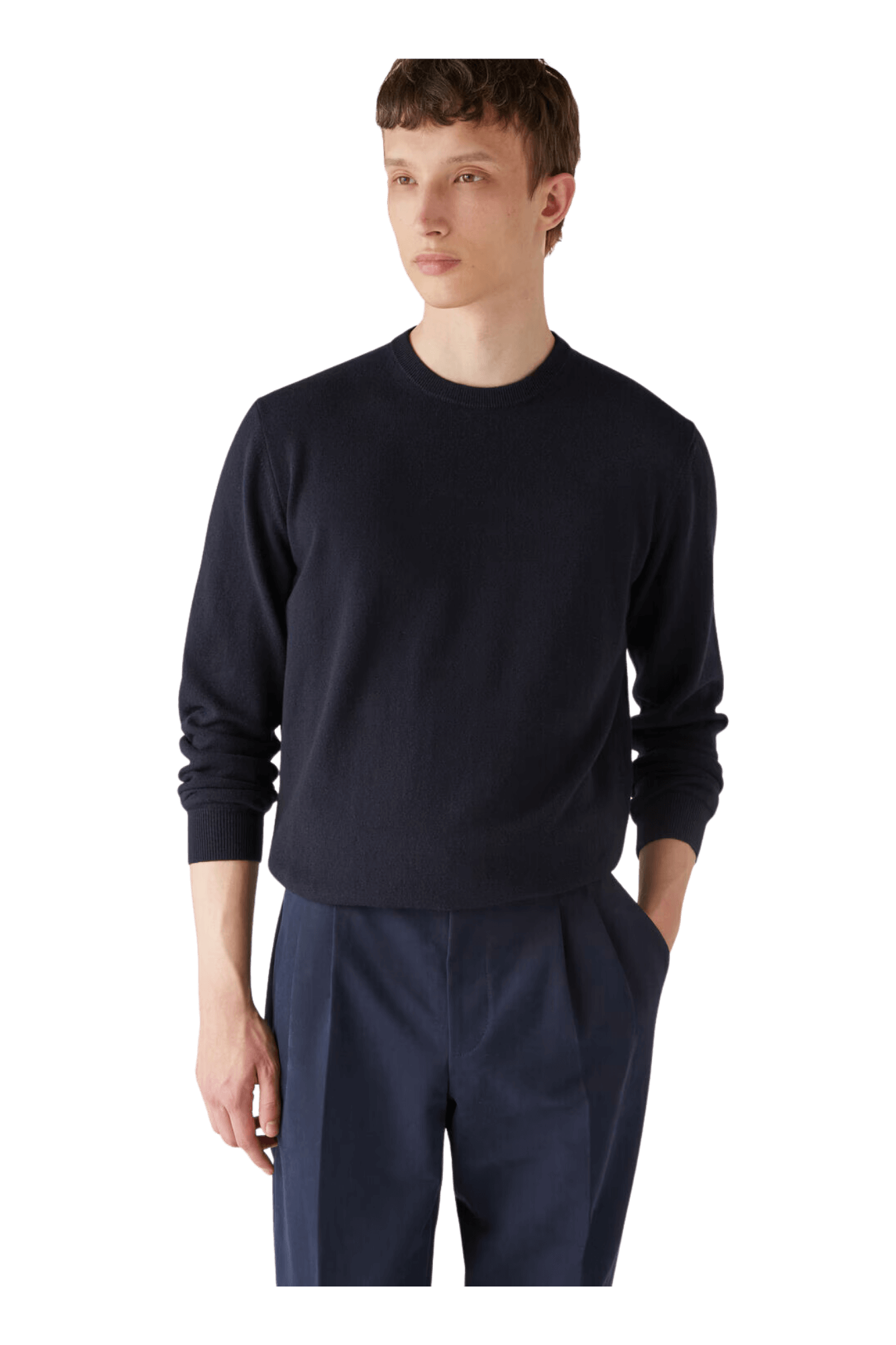 <tc>Loro Piana</tc> Cuello redondo clásico para hombre