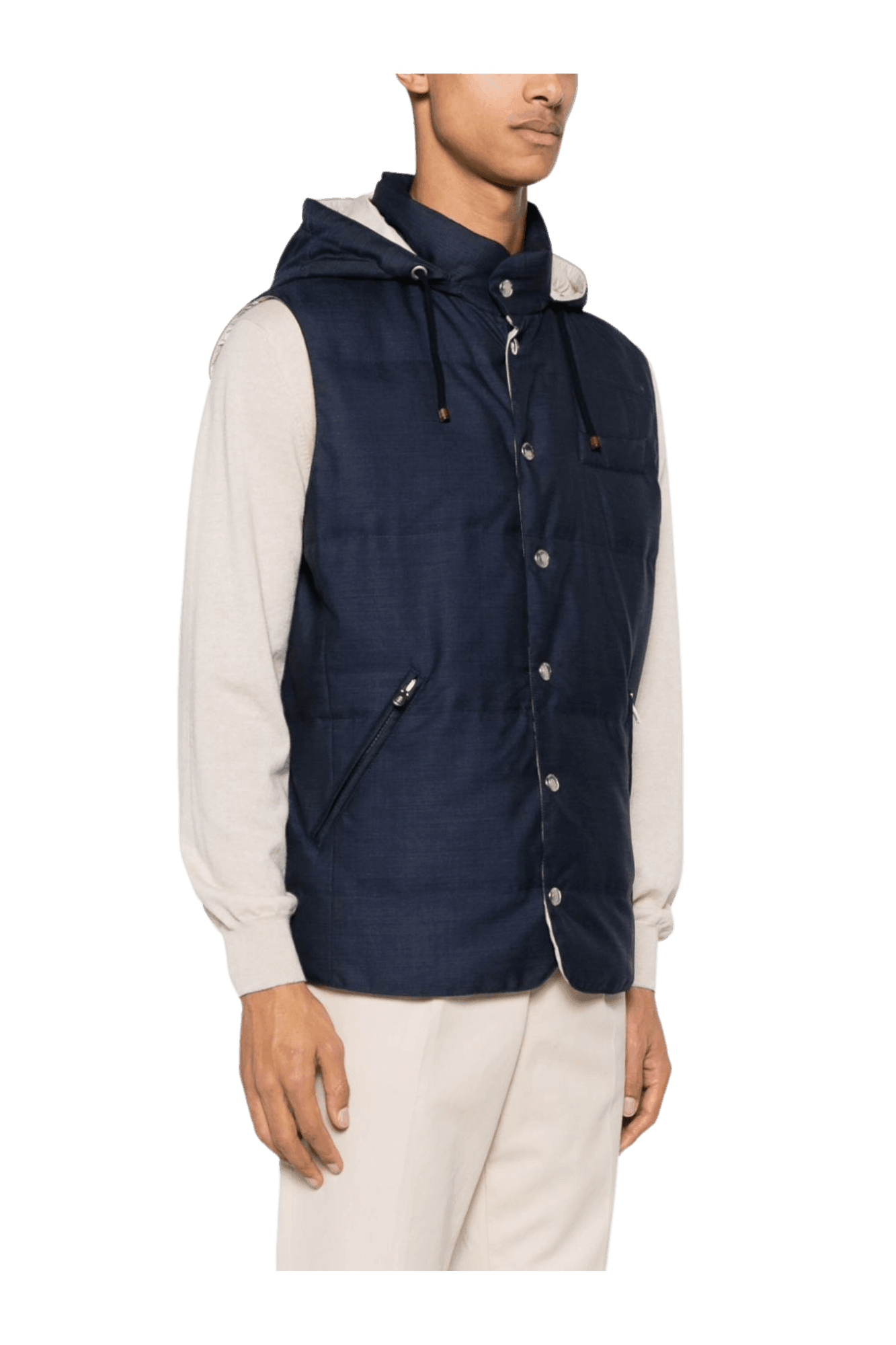 <tc>Brunello Cucinelli</tc> 男士無袖連帽羽絨服
