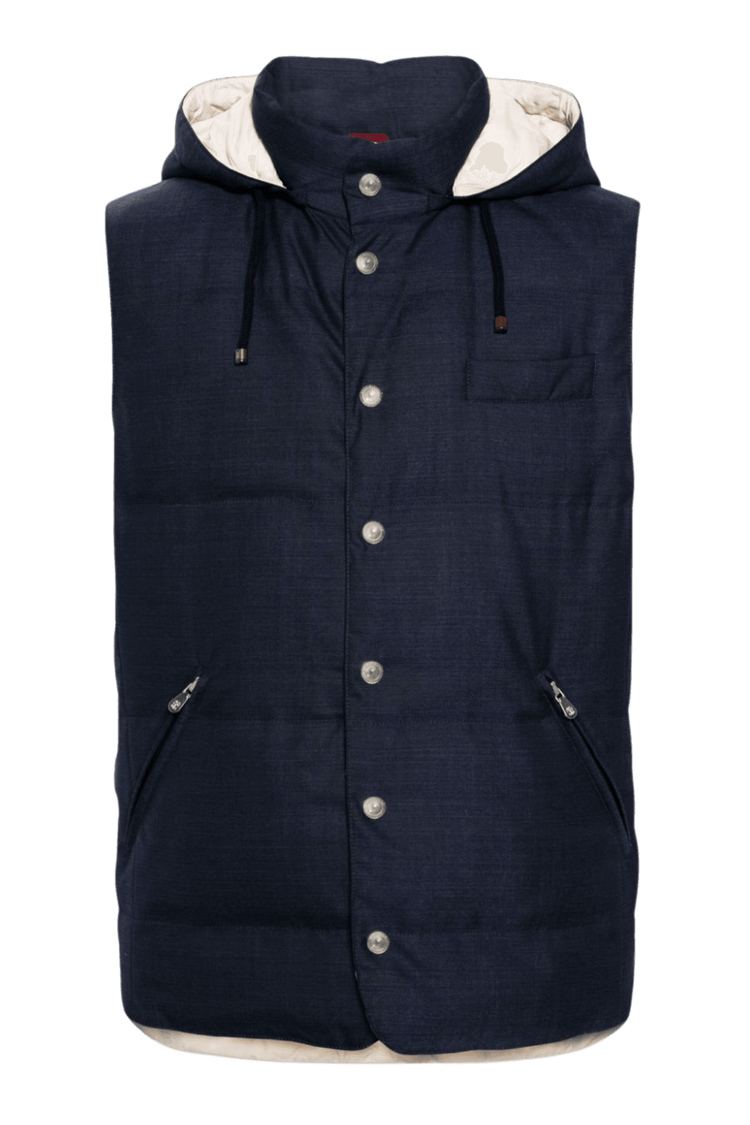 <tc>Brunello Cucinelli</tc> 男士無袖連帽羽絨服